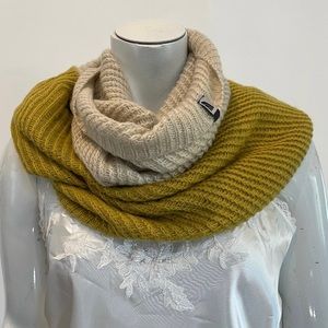 The North Face Yellow and Cream Knit Infinity Scarf